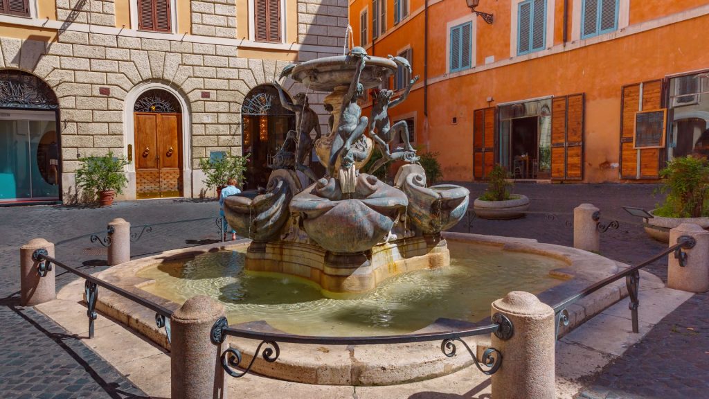 Quartier Juif à Rome et sa fontaine aux tortues 